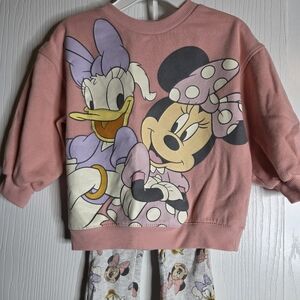 Pink Disney Minnie and Daisy Toddler Sweatshirt With Pants-2T